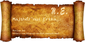 Majthényi Erika névjegykártya